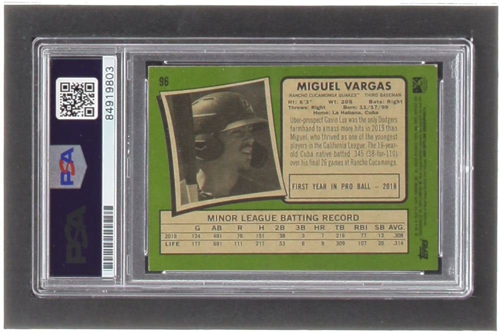 Miguel Vargas Signed 2020 Topps Heritage Minors #96 RC (PSA) - Rookie Card