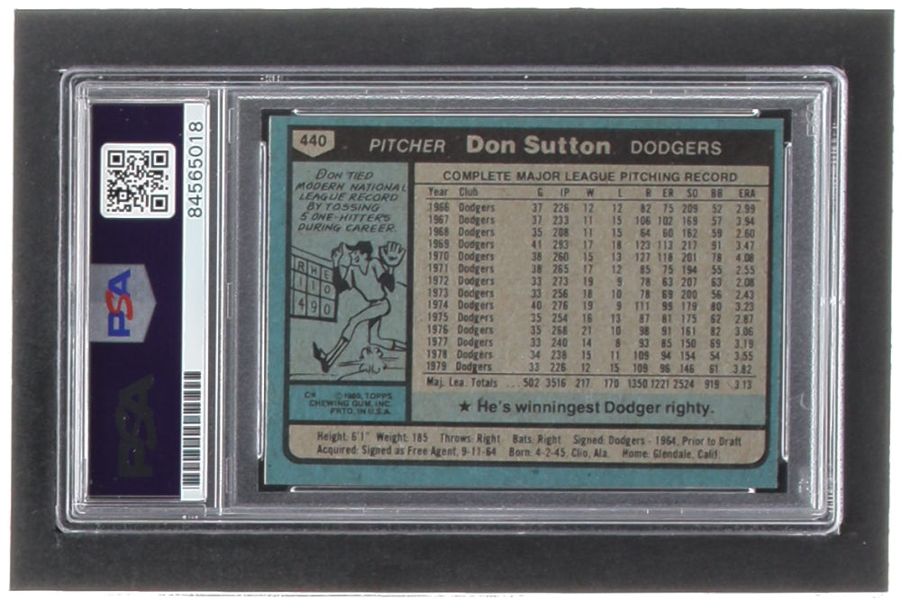 Don Sutton Signed 1980 Topps #440 (PSA)