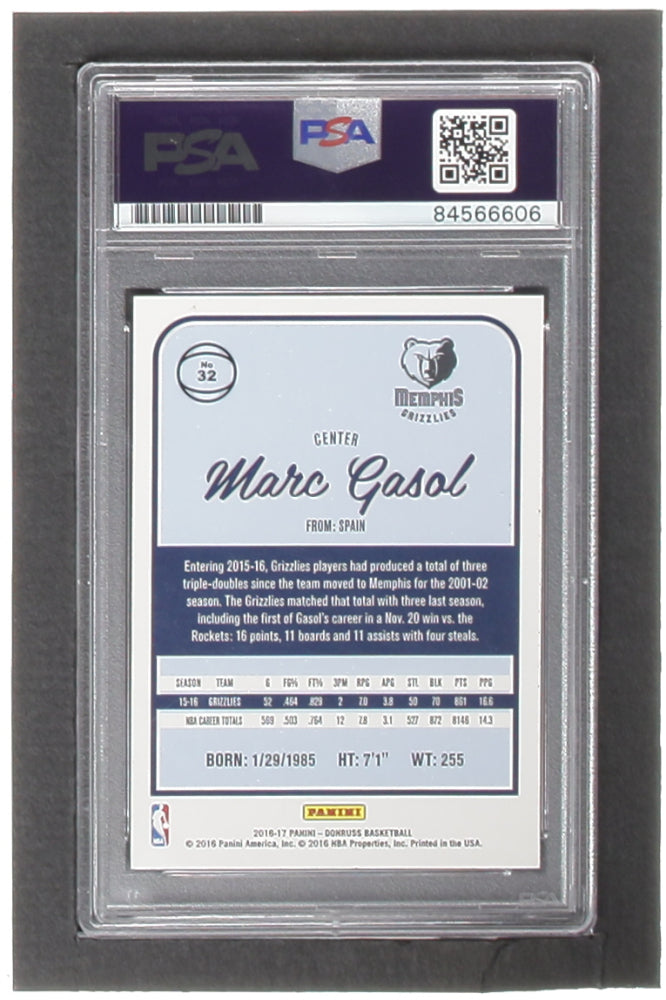 Marc Gasol Signed 2016-17 Donruss #32 (PSA)