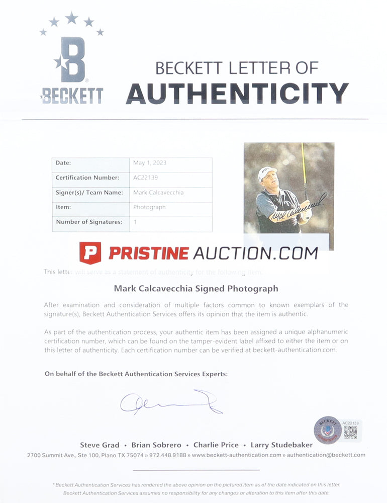 Mark Calcavecchia Signed Custom Framed Photo Display (Beckett)