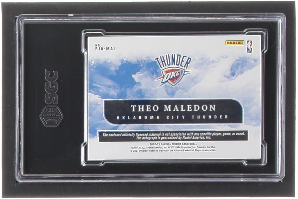 Theo Maledon 2020-21 Panini Origins Rookie Jersey Autographs Turquoise #9 RC #20/25 (SGC 9 | Auto 10) - Rookie Card