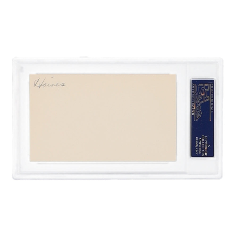 Hinkey Haines Signed Index Card (PSA)