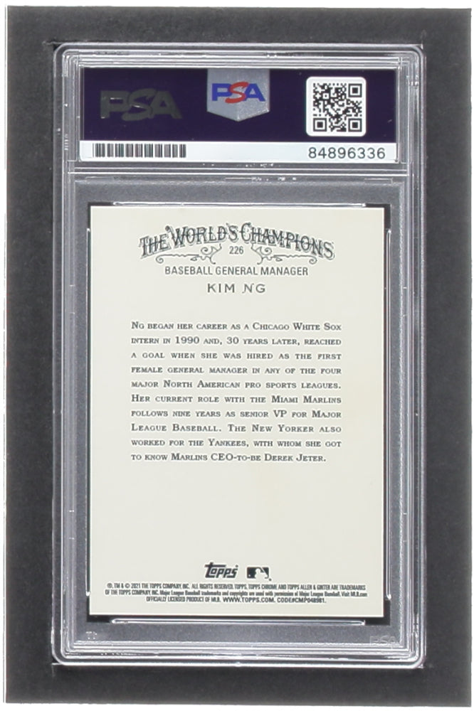 Kim Ng Signed 2021 Topps Allen and Ginter Chrome #226 (PSA)