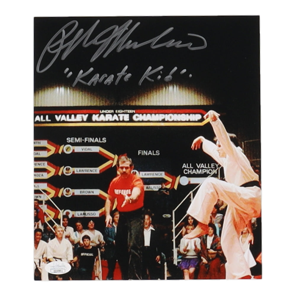 Ralph Macchio Signed (JSA) "Karate Kid" 8.5 x 10 Photo Inscribed "Karate Kid" - Daniel LaRusso