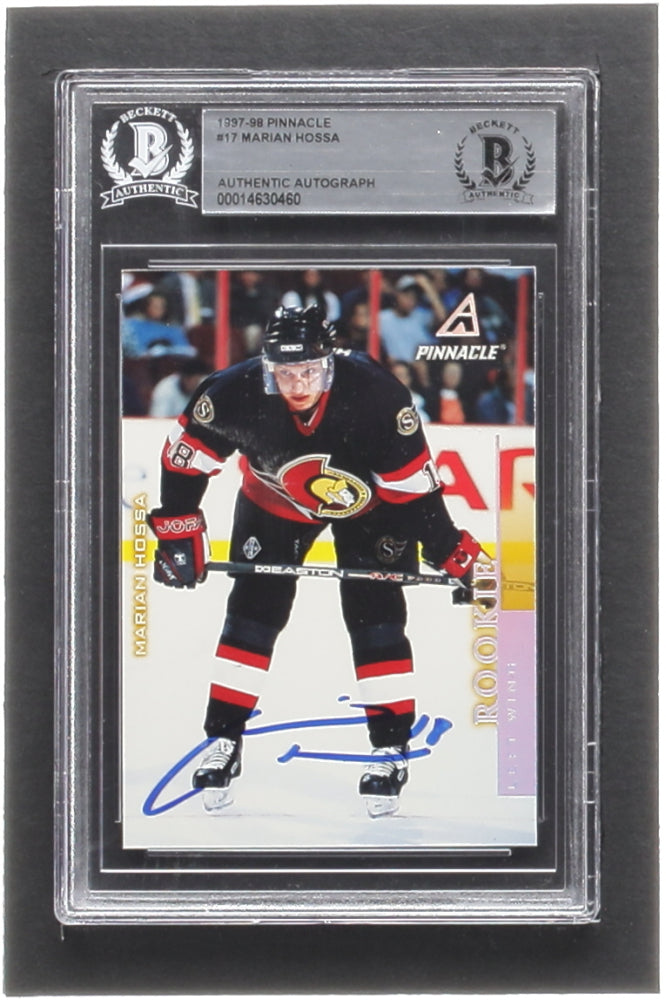Marian Hossa Signed 1997-98 Pinnacle #17 RC (BGS) Rookie Card