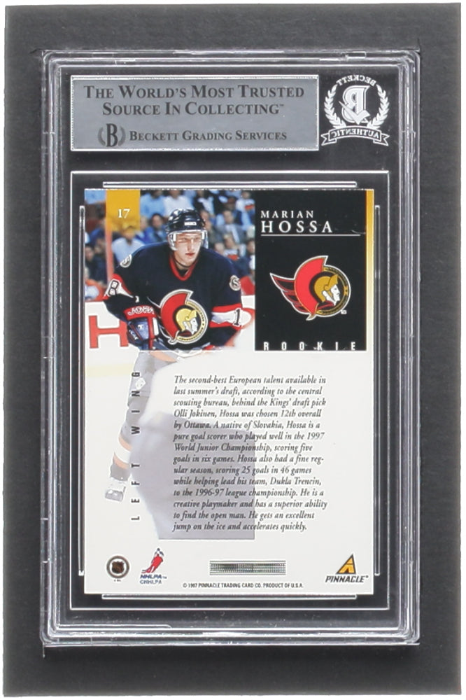Marian Hossa Signed 1997-98 Pinnacle #17 RC (BGS) Rookie Card