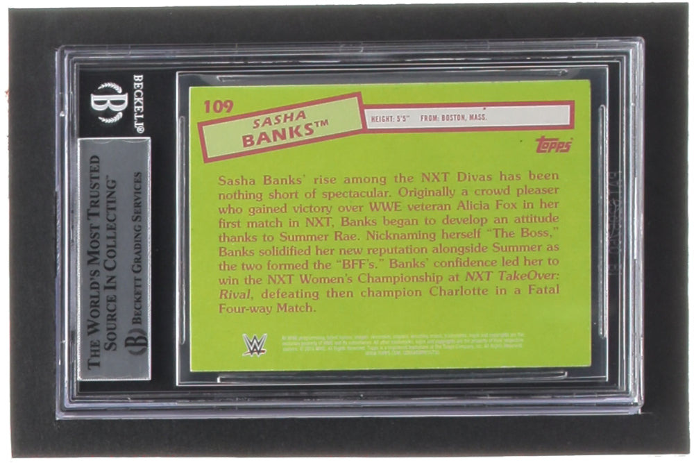 Sasha Banks Signed 2015 Topps Heritage WWE #109 RC (BGS) - Rookie Card