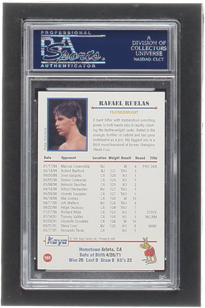 Rafael Ruelas Signed 1991 Kayo #165 (PSA)