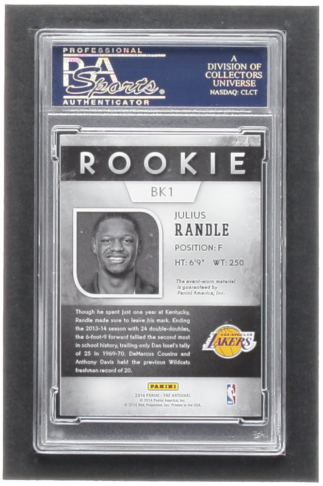 Julius Randle Signed 2014 Panini National Convention Rookie Materials Cracked Ice #JR RC (PSA) - Rookie Card