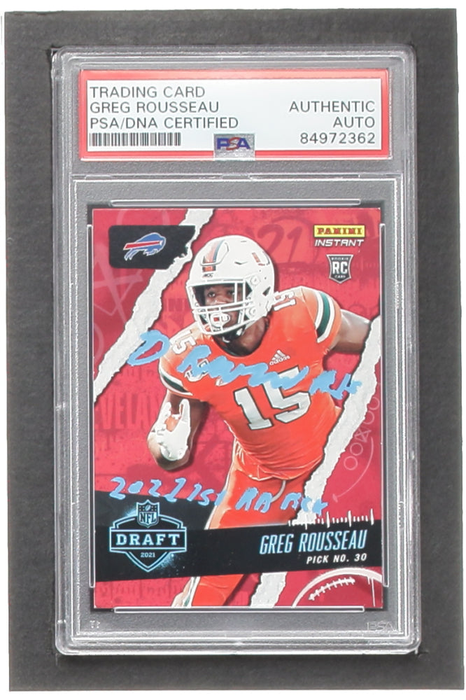Greg Rousseau Signed 2021 Panini Instant #18 RC (PSA) #2/25 - Rookie Card
