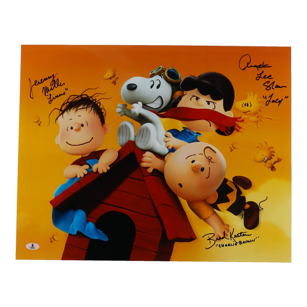 Brad Kesten, Jeremy Miller & Angela Lee Sloan Signed (Beckett) "Peanuts" 16x20 Photo