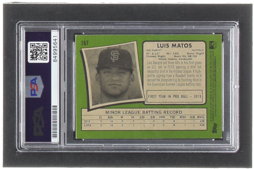 Luis Matos Signed 2020 Topps Heritage Minors #167 RC (PSA) - Rookie Card