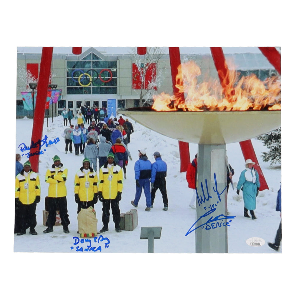 "Cool Runnings" 11x14 Photo Cast-Signed by Doug E. Doug, Rawle Lewis, Leon Robinson, Malik Yoba with (4) Character Name Inscriptions (JSA) - JSA Witnessed