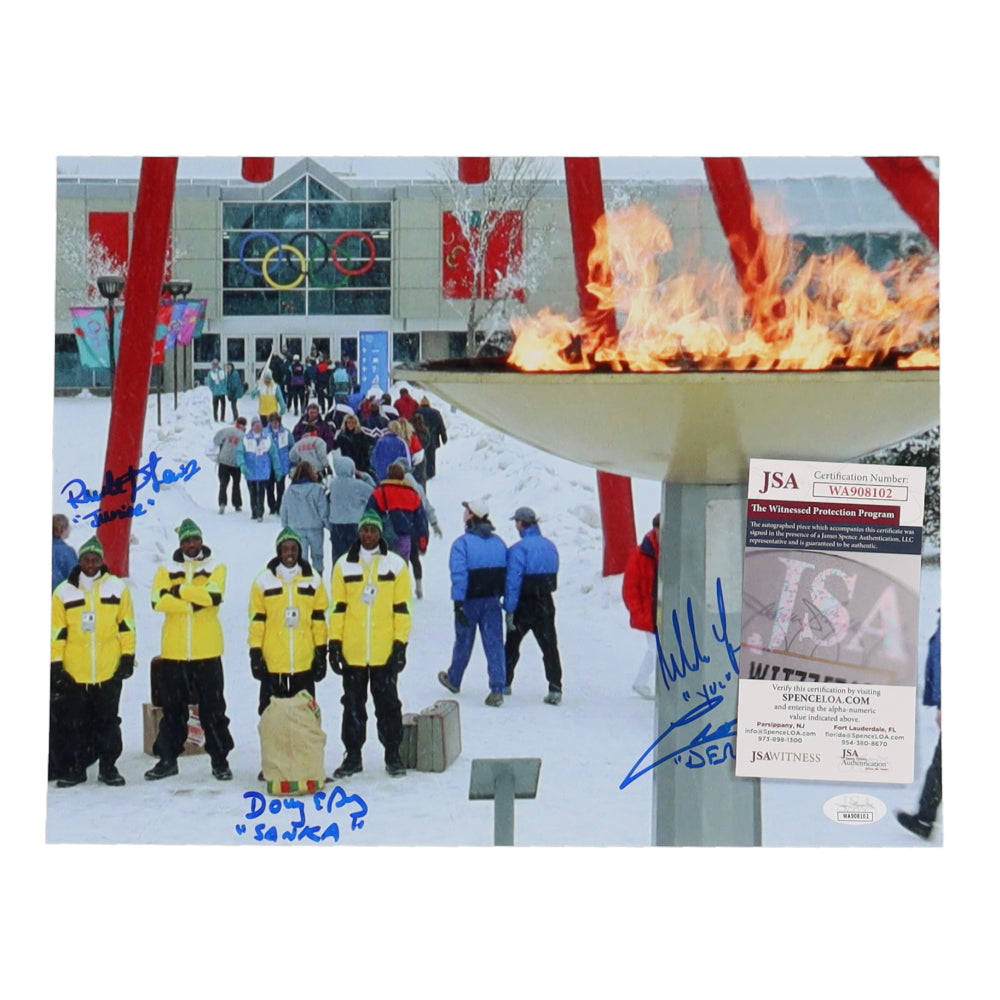 "Cool Runnings" 11x14 Photo Cast-Signed by Doug E. Doug, Rawle Lewis, Leon Robinson, Malik Yoba with (4) Character Name Inscriptions (JSA) - JSA Witnessed