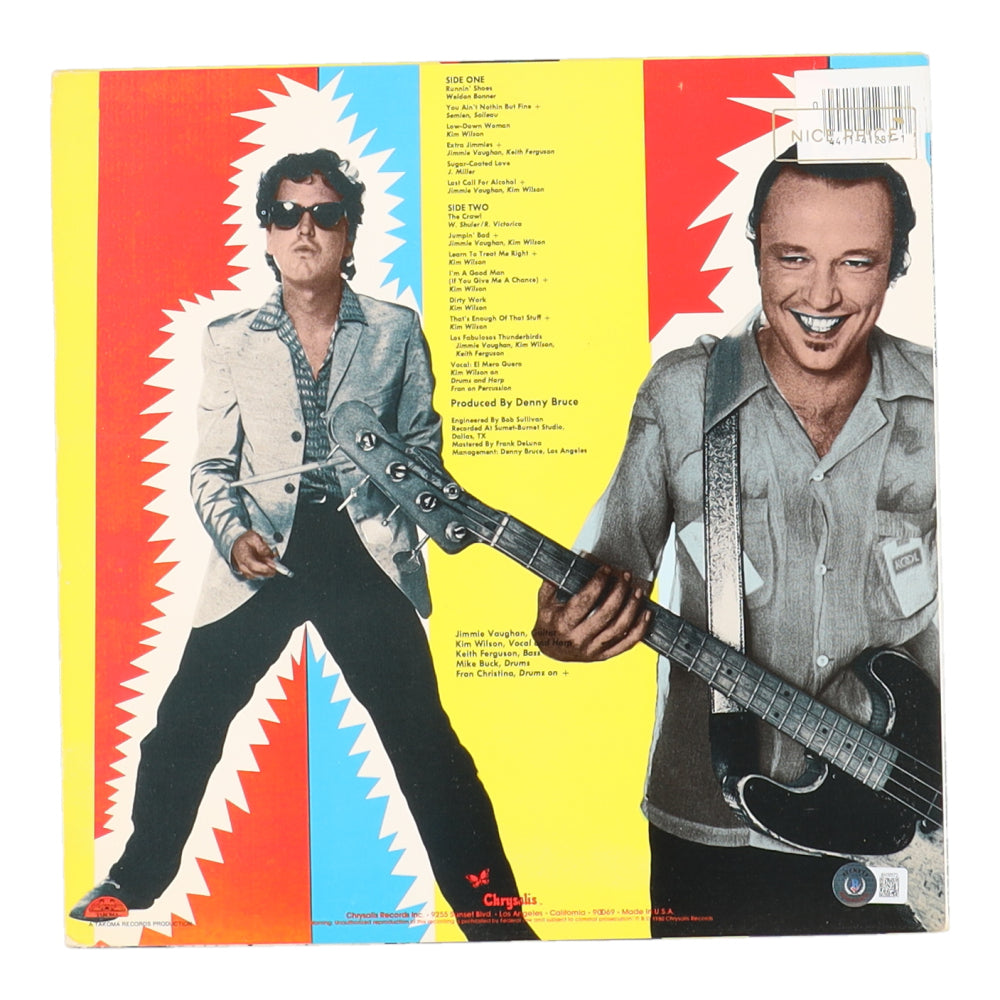 Jimmie Vaughn & Kim Wilson Signed (Beckett) "The Fabulous Thunderbirds: What's the Word" Vinyl Record Album