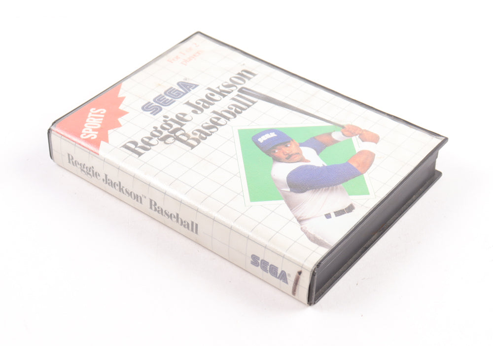 Reggie Jackson Signed (PSA) "Reggie Jackson Baseball" Sega Master System Video Game Cartridge With Original Case