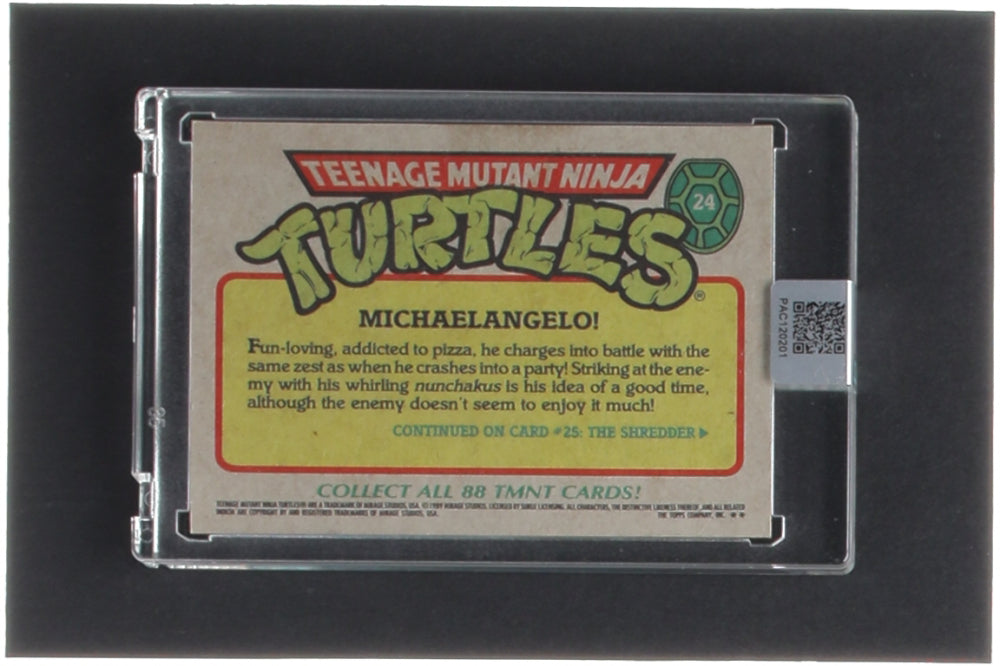 Kevin Eastman Signed 1989 Topps Teenage Mutant Ninja Turtles #24 Michelangelo (PA Encapsulated) - Co-Creator of Teenage Mutant Ninja Turtles
