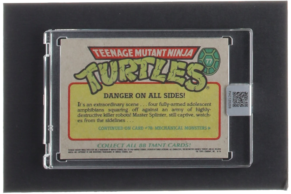 Kevin Eastman Signed 1989 Topps Teenage Mutant Ninja Turtles #77 Danger on All Sides (PA Encapsulated) - Co-Creator of Teenage Mutant Ninja Turtles
