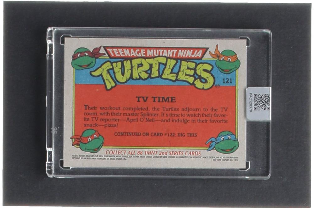 Kevin Eastman Signed 1989 Topps Teenage Mutant Ninja Turtles #121 TV Time (PA Encapsulated) - Co-Creator of Teenage Mutant Ninja Turtles