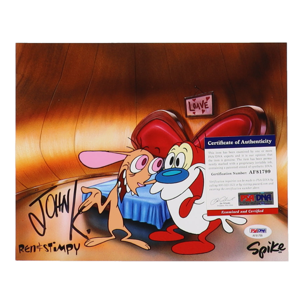 John Kricfalusi Signed (PSA) "The Ren & Stimpy Show" 8x10 Photo - Cartoonist - John K