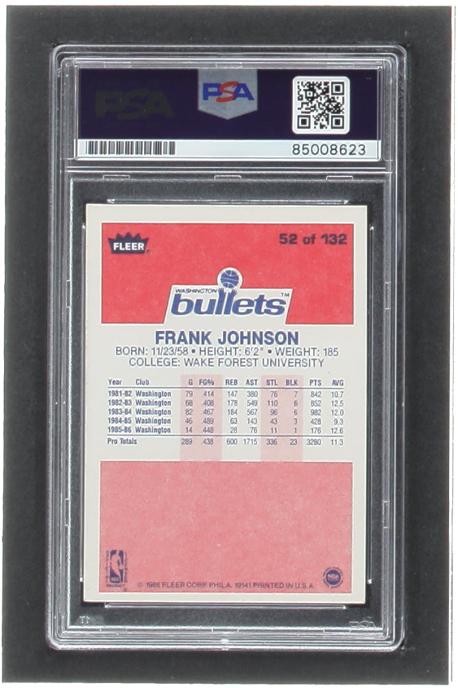 Frank Johnson Signed 1986-87 Fleer #52 (PSA)
