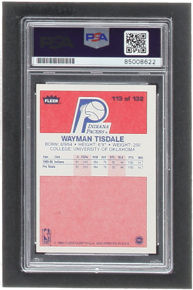 Wayman Tisdale Signed 1986-87 Fleer #113 RC (PSA) - Rookie Card