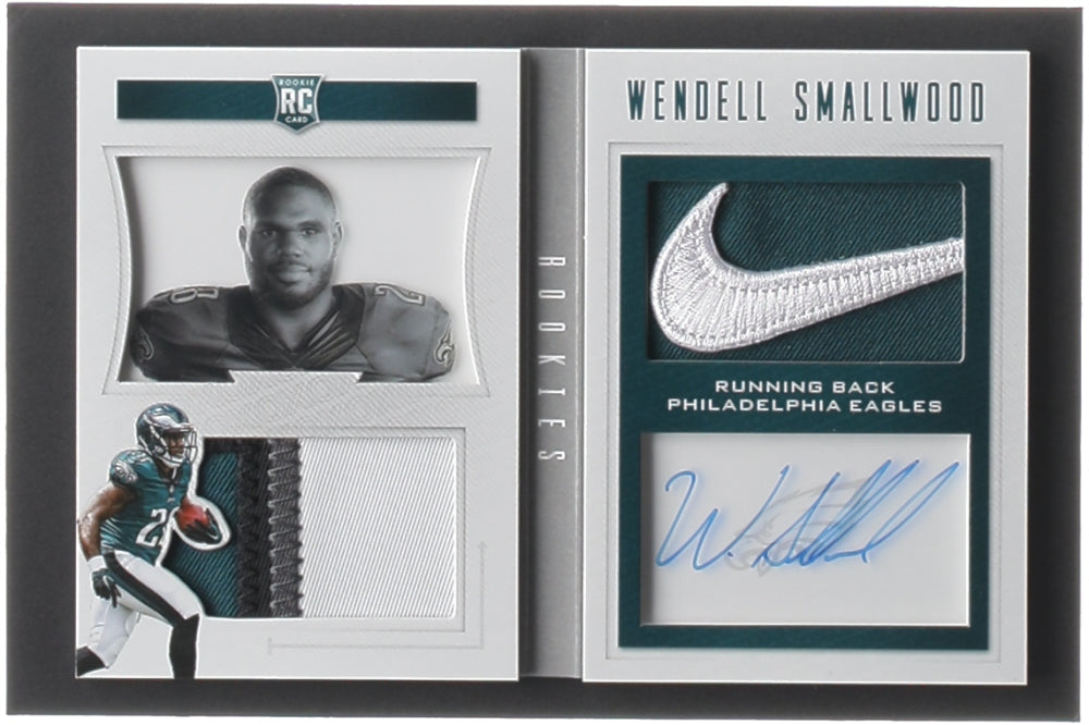 Wendell Smallwood 2016 Panini Playbook Rookie Playbook Jersey Autographs Nike Swoosh #134 RC #1/1 - Rookie Card | Serially Numbered #1 / 1