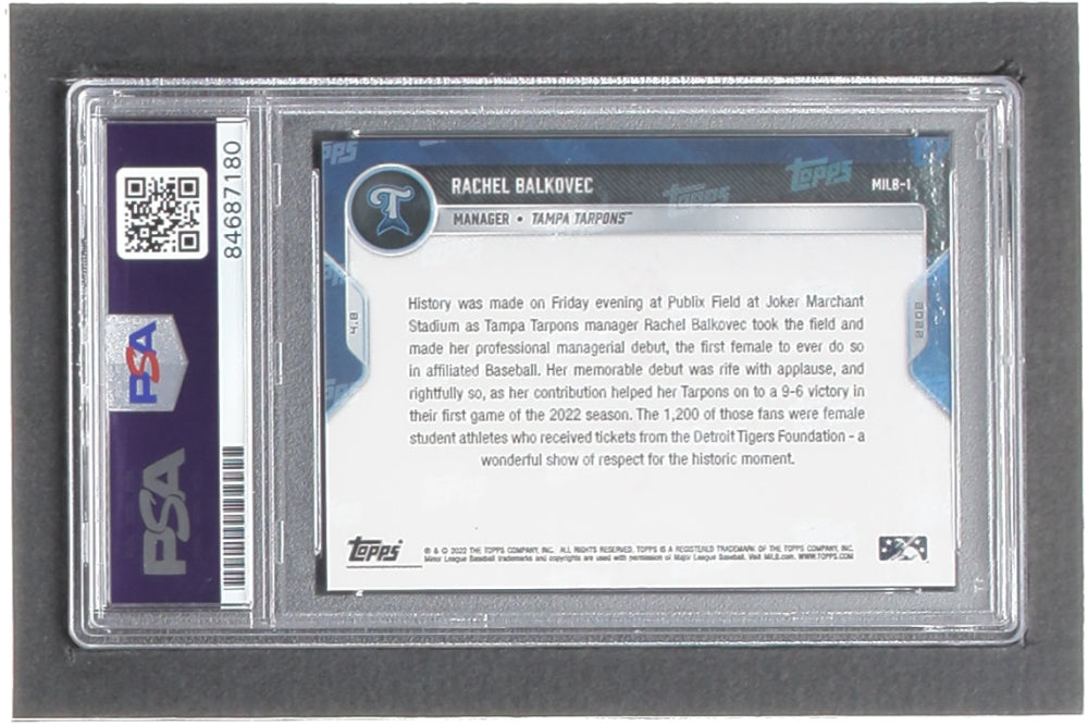 Rachel Balkovec Signed 2022 Topps Now #MILB1 RC (PSA auto 10) - Rookie Card - 1st Woman to Manage in Affiliated Baseball Game