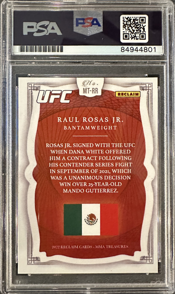 Raul Rosas Jr. Signed 2022 Reclaim UFC MMA Treasures RC #MTRR #/99 (PSA | Autograph Graded 10) - Rookie Card
