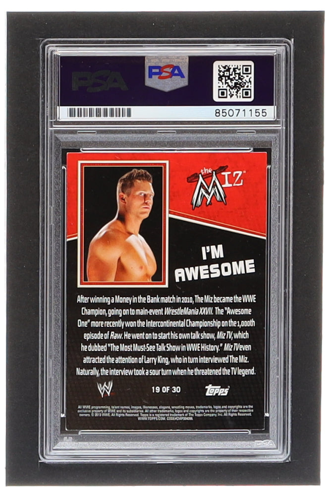 The Miz Signed 2013 Topps WWE Dog Tags Signature Series #19 (PSA)