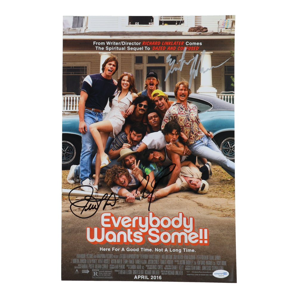 J. Quinton Johnson, Juston Street & Wyatt Russell Signed (ACOA) "Everybody Wants Some!!" 11x17 Photo