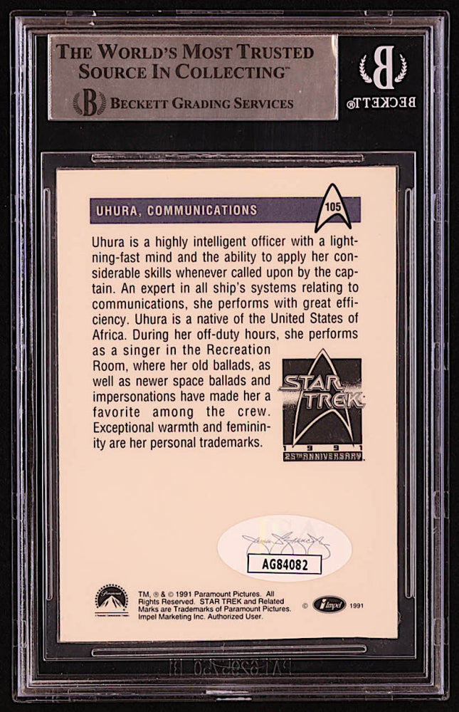 Nichelle Nichols Signed 1991 Impel Star Trek 25th Anniversary #105 Uhura, Communications (BGS & JSA) - Uhura