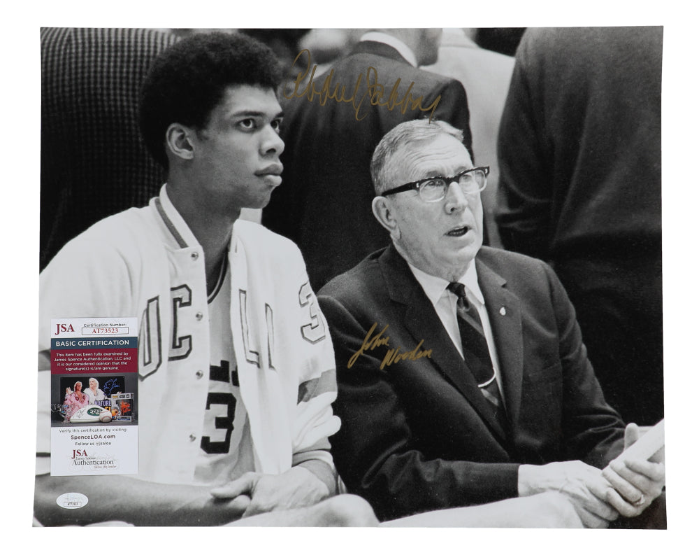John Wooden & Kareem Abdul-Jabbar Signed (JSA) UCLA Bruins 16x20 Photo