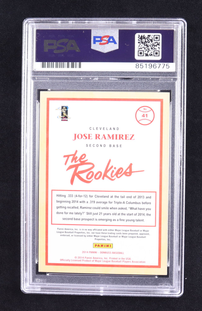 Jose Ramirez Signed 2014 Donruss The Rookies #41 RC (PSA | Auto 10) Rookie Card