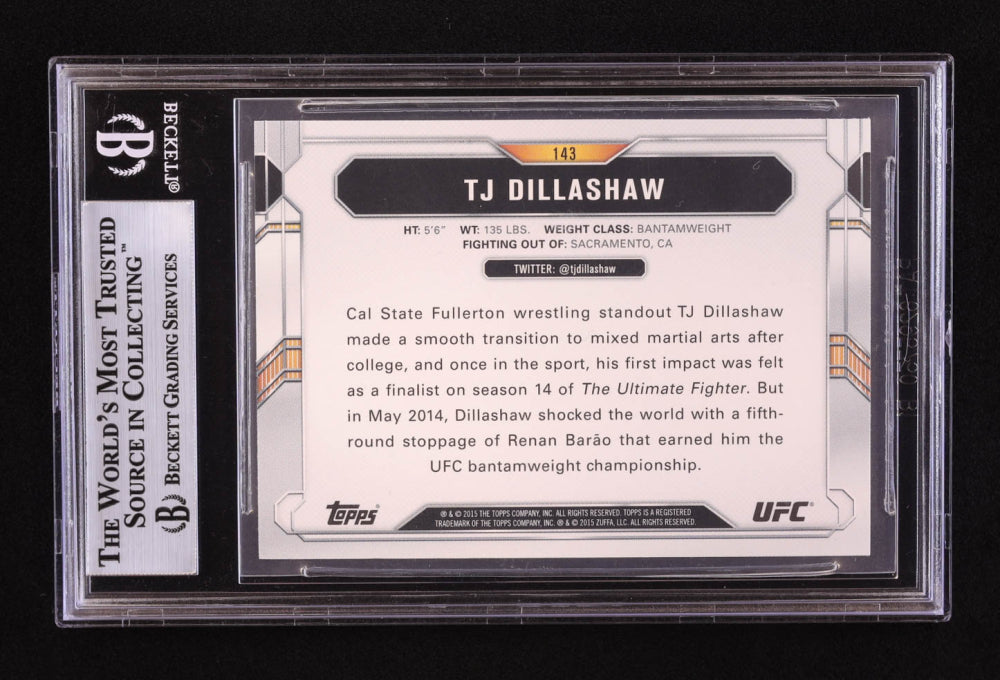 TJ Dillashaw Signed 2015 Topps UFC Chronicles #143 (BGS)