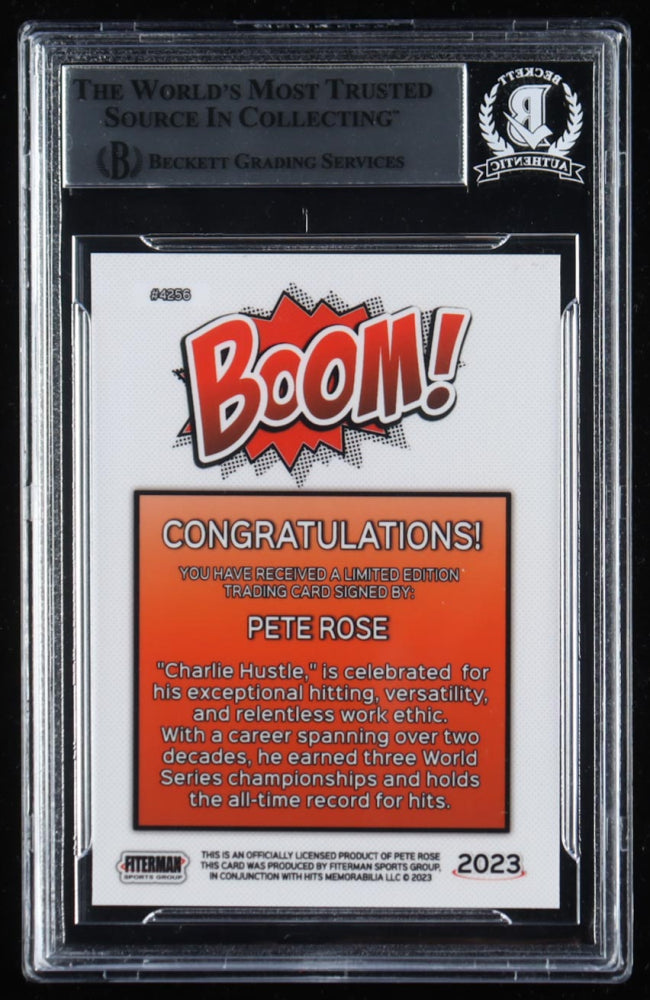 Pete Rose Signed 2024 Fiterman Sports Exclusive Trading Card #4256 (BGS)