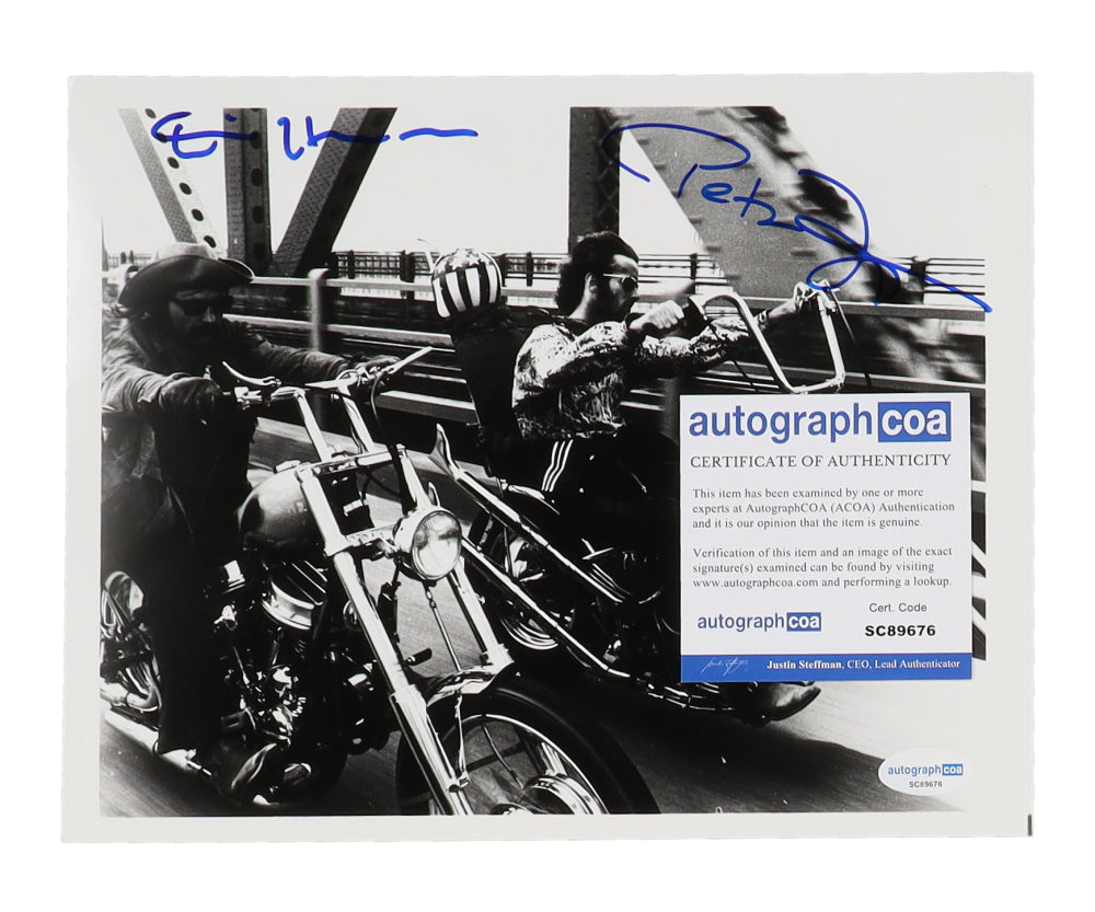 Peter Fonda & Dennis Hopper Signed (ACOA) "Easy Rider" 8x10 Photo - Wyatt, "Captain America" & Billy