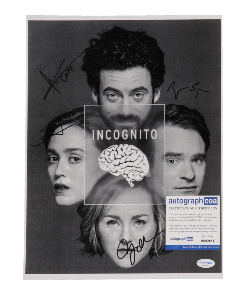 "Incognito" 12x15 Photo Cast-Signed (ACOA) by Charlie Cox, Morgan Spector, Geneva Carr & Heather Lind