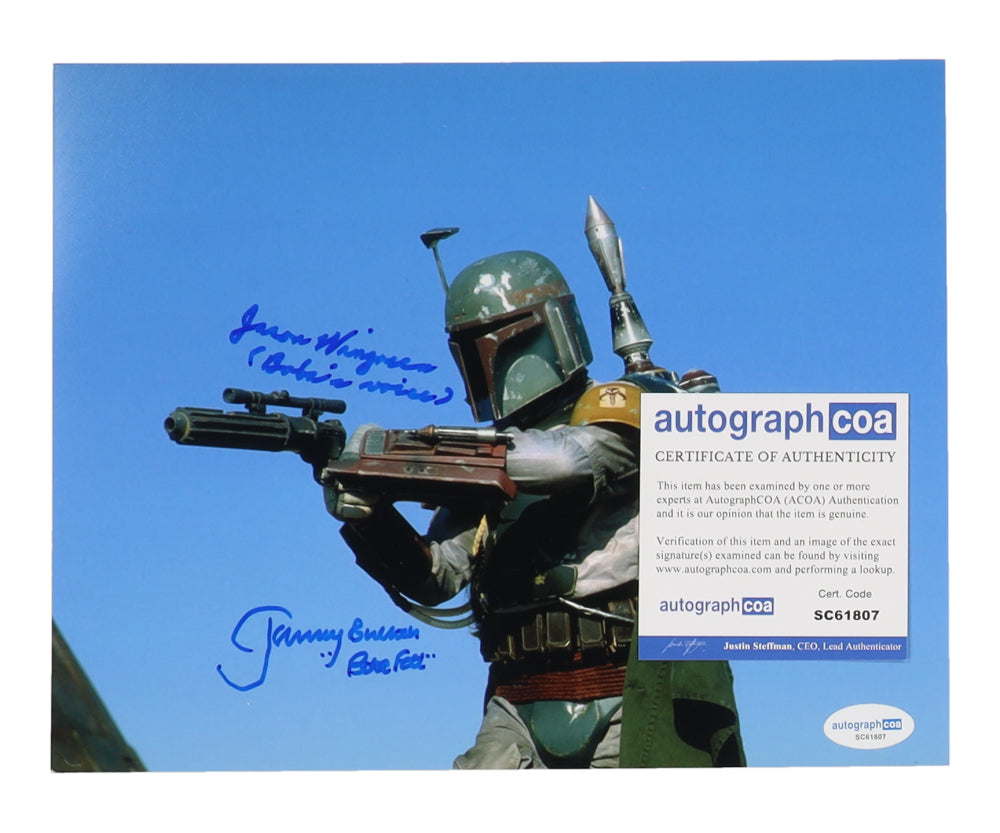 Jeremy Bulloch & Jason Wingreen Signed (ACOA) "Star Wars: Episode VI - Return of the Jedi" 8x10 Photo Inscribed "Boba Fett" & "Boba's Voice" (AutographCOA)