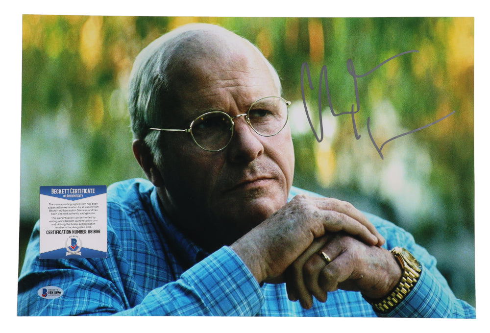 Christian Bale Signed (Beckett) "Vice" 12x18 Movie Poster Photo - Dick Cheney