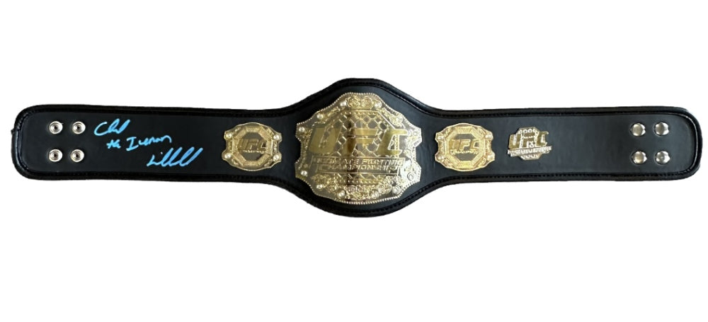 Chuck "The Iceman" Liddell Signed (PSA) Mid-Size UFC Championship Belt - PSA In-The-Presence