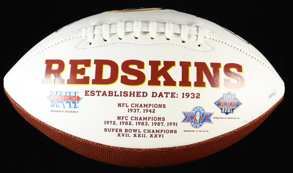 Joe Theismann Signed (JSA) Washington Logo Football Inscribed "83 MVP" - JSA Witnessed