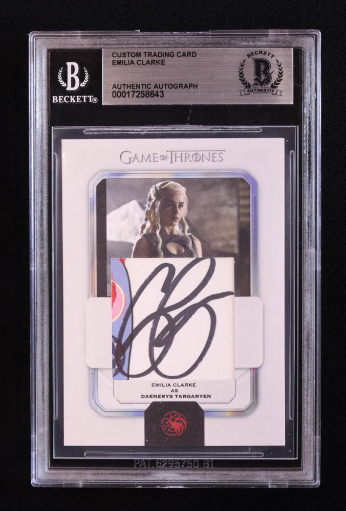 Emilia Clarke Signed "Game of Thrones" Custom Trading Card (BGS) Daenerys Targaryen