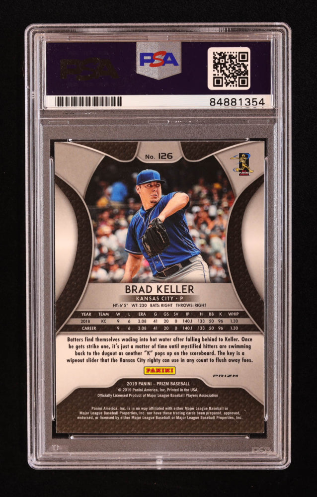 Brad Keller Signed 2019 Panini Prizm Prizms Silver #126 RC (PSA | Auto 10) Rookie Card