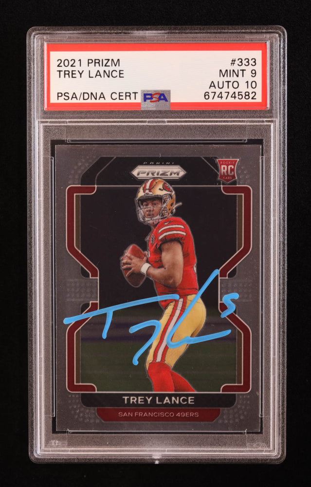 Trey Lance Signed 2021 Panini Prizm #333 RC (PSA 9 | Autograph Graded PSA 10) Rookie Card
