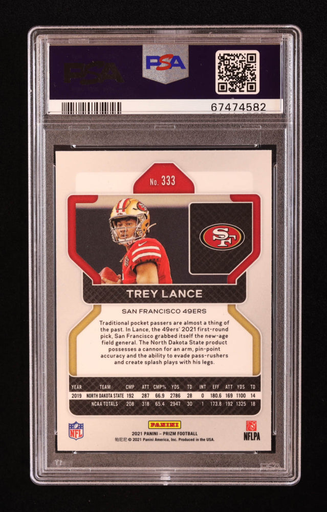 Trey Lance Signed 2021 Panini Prizm #333 RC (PSA 9 | Autograph Graded PSA 10) Rookie Card