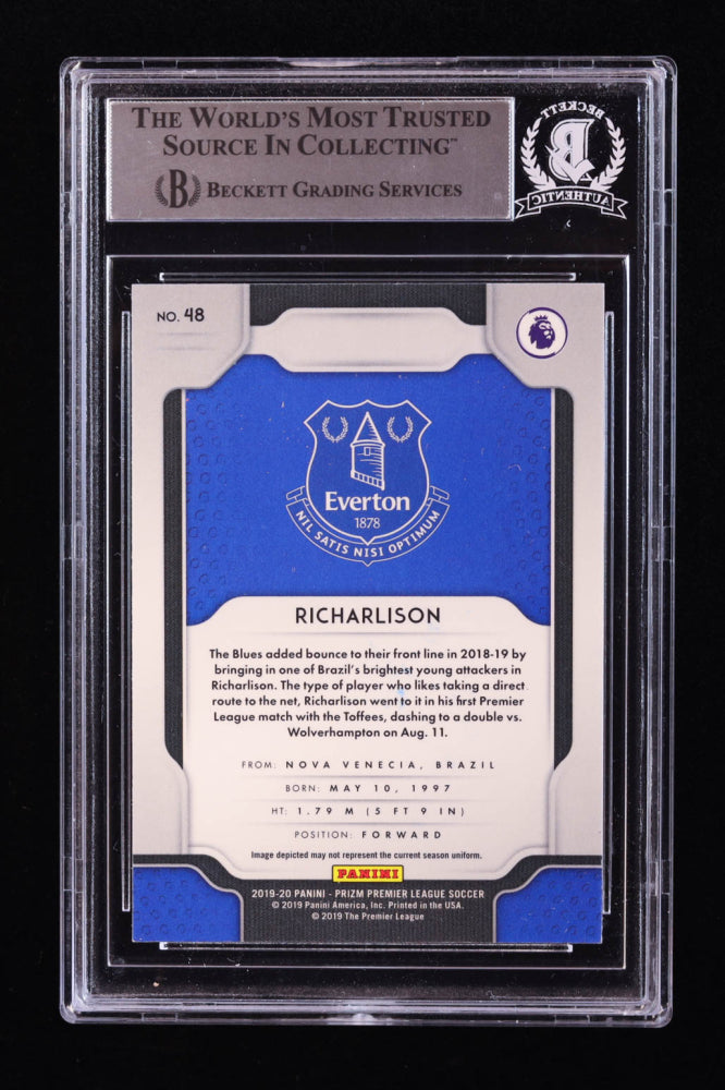 Richarlison Signed 2019-20 Panini Prizm English Premier League #48 (BGS) Beckett Witnessed