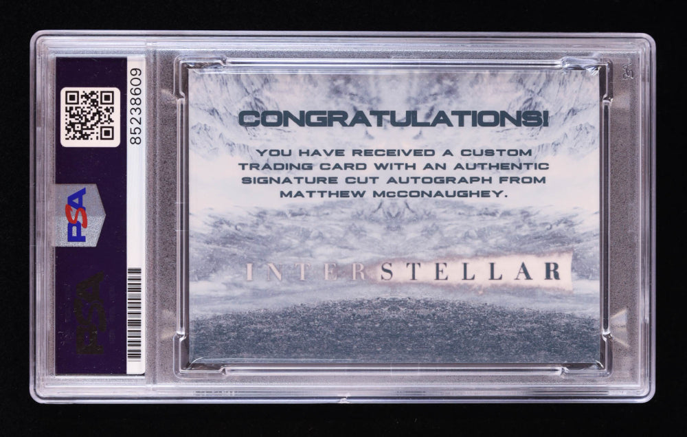 Matthew McConaughey "Interstellar" Custom Signature Cut Autograph Trading Card (PSA) Cooper