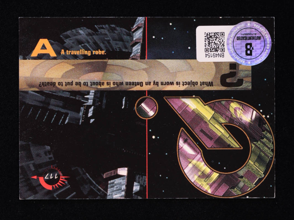 Richard Biggs Signed (Beckett) 1995 Fleer Ultra Babylon 5 #117 Chosen of God - Stephen Franklin