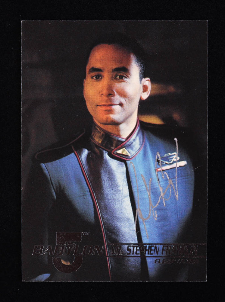 Richard Biggs Signed (Beckett) 1995 Fleer Ultra Babylon 5 #5 Dr. Stephen Franklin - Stephen Franklin
